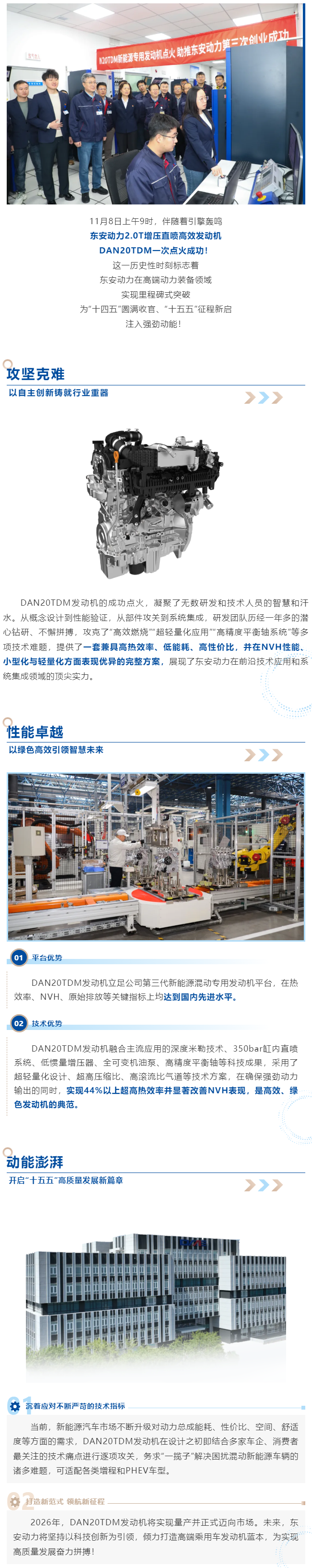 東安動力DAN20TDM混動專用發(fā)動機點火成功！